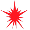 red starburst design