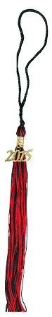 Black and Red Graduation Tassels