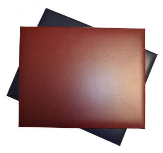 Burgundy and navy blue turned edge 11 x 14 diploma covers
