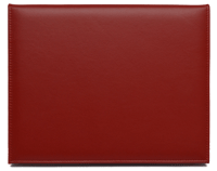 red leather diploma cover with stitched edges